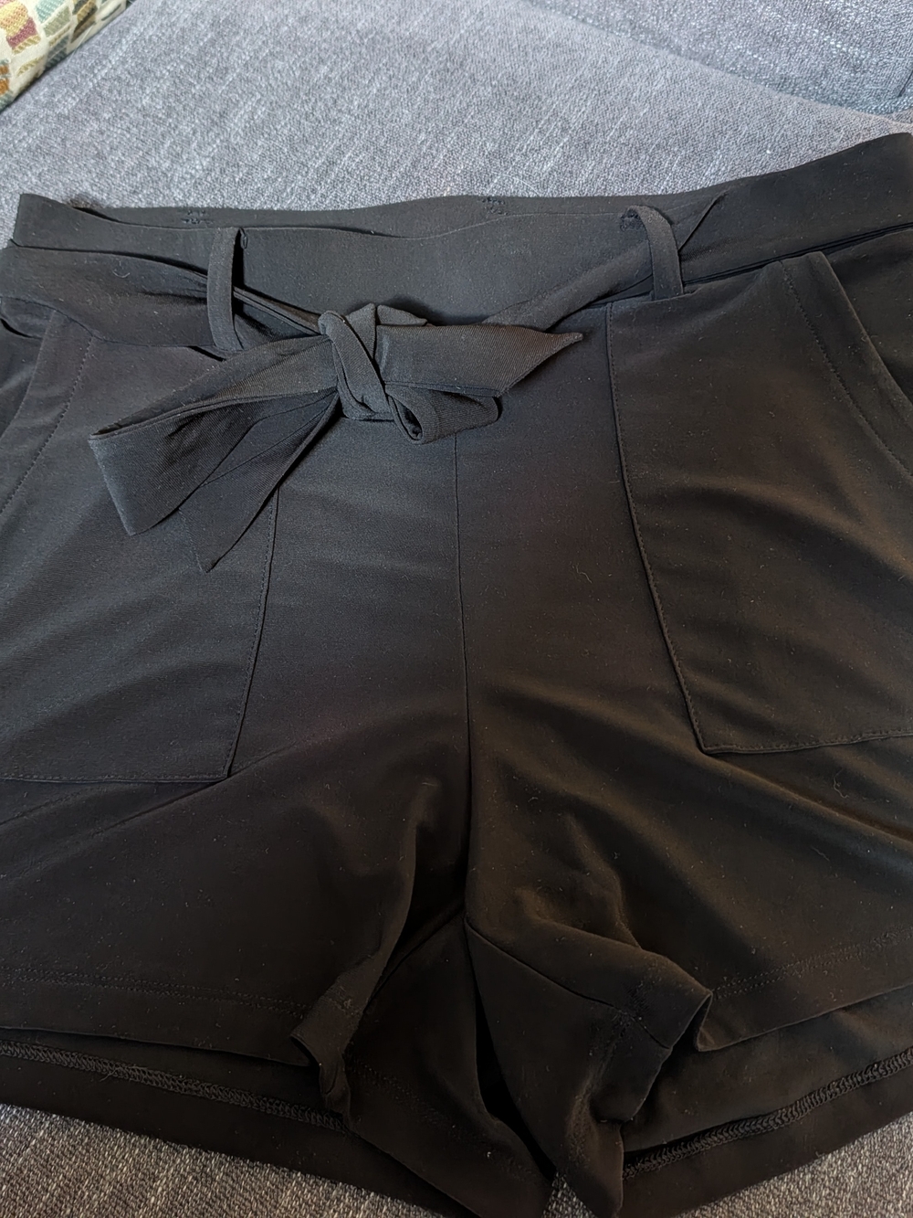 White House Black Market Black High-Waist Tie-Front Shorts
